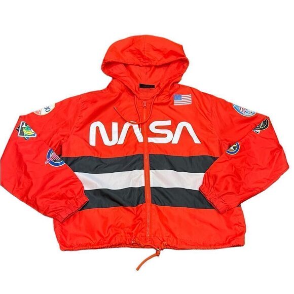NASA crop rain jacket women’s large - Picture 1 of 7